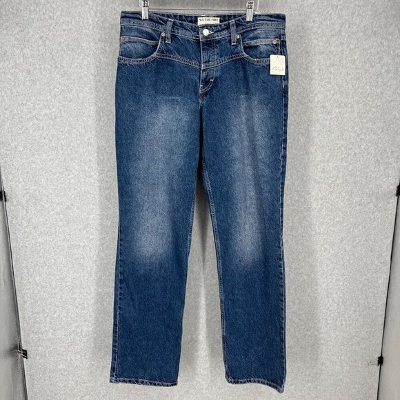 We the Free People Moxie Low Slung Pull On Barrel Jeans Size 29 Dark Romance NEW - Picture 1 of 15